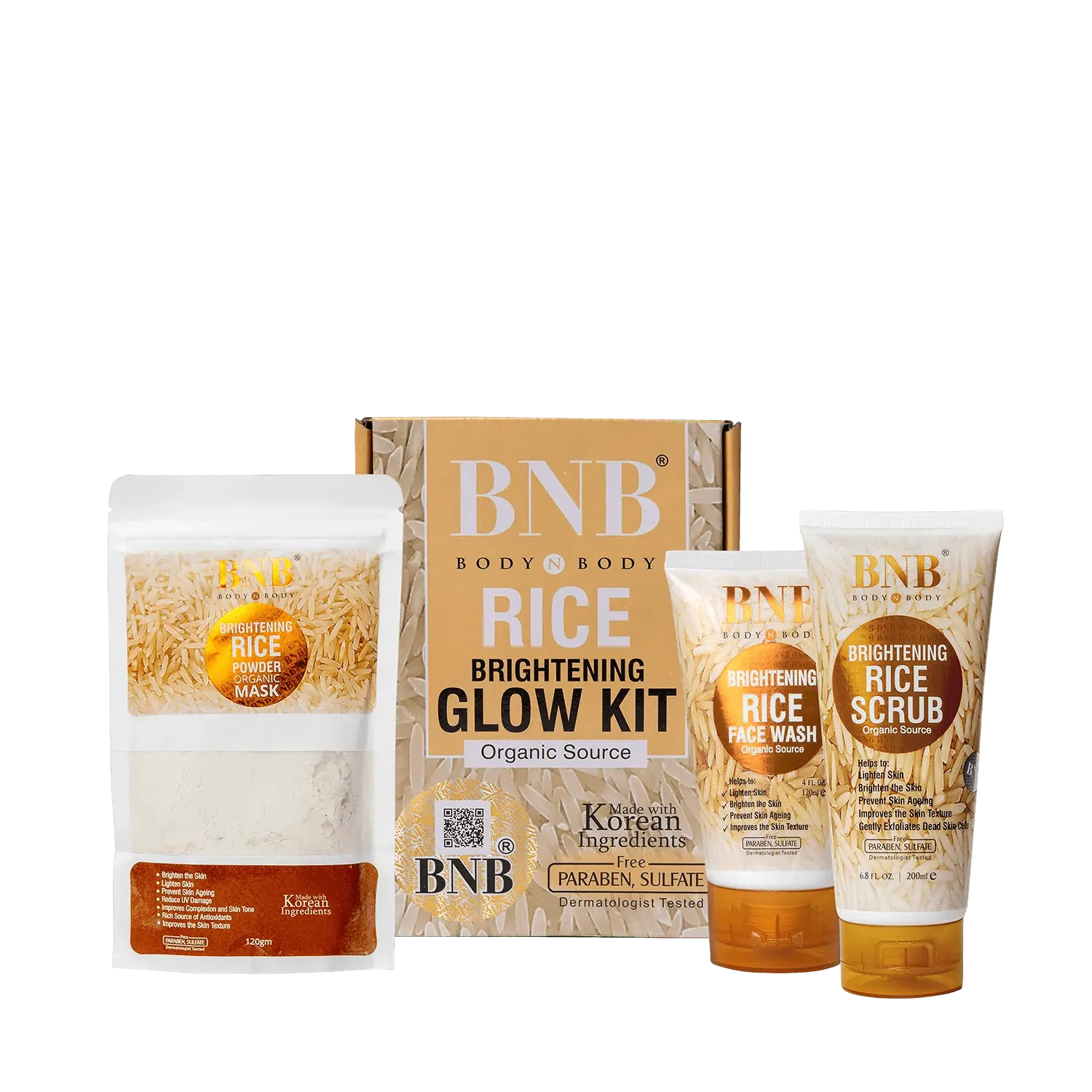 Skin Brightening Rice Facial Kit – Whitening, Exfoliating & Glowing Skin Treatment Samaan360